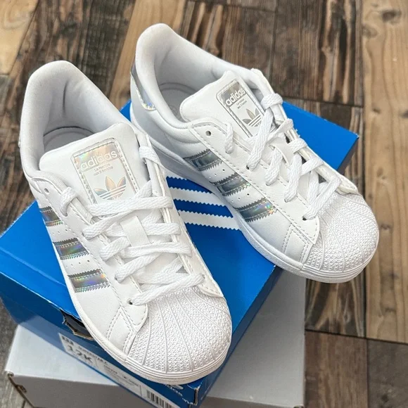 Adidas Superstar C White with Iridescent Stripes (NEW) - Picture 2 of 7